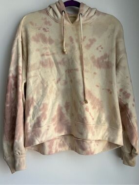 Abercrombie & Fitch Cream and Pink Tie-Dye Hoodie